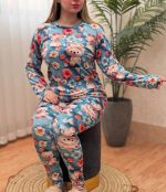 بلوز شلوار مخمل سه بعدی طرح جدید