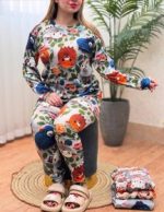 بلوز شلوار مخمل سه بعدی طرح جدید - تصویر 2