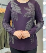 بلوز کبریتی طرح برگ در ۸ رنگ - تصویر 3